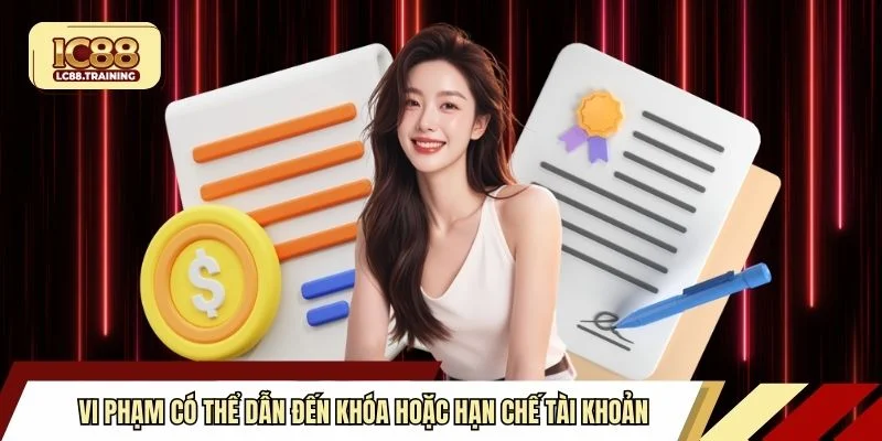 Vi phạm có thể dẫn đến khóa hoặc hạn chế tài khoản